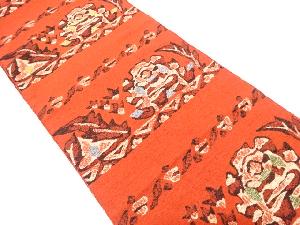 アンティーク　更紗模様織り出し紬名古屋帯(着用可)